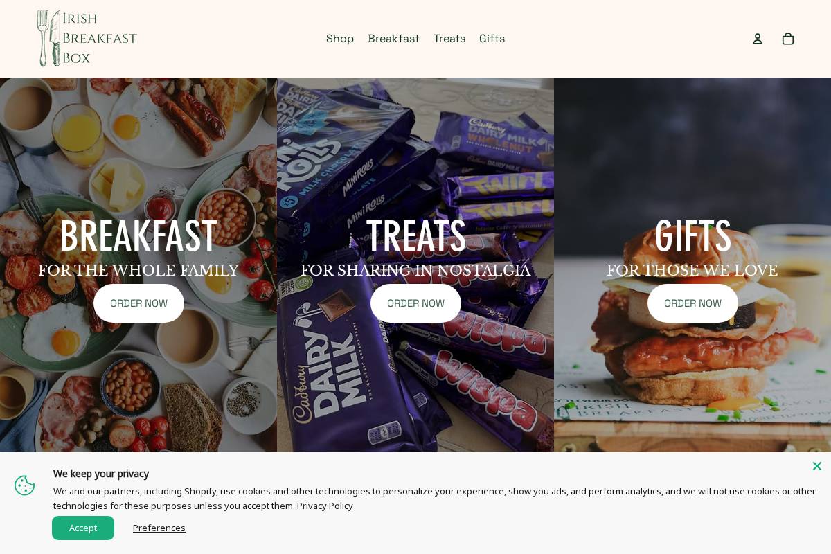 irishbreakfastbox.com homepage screenshot