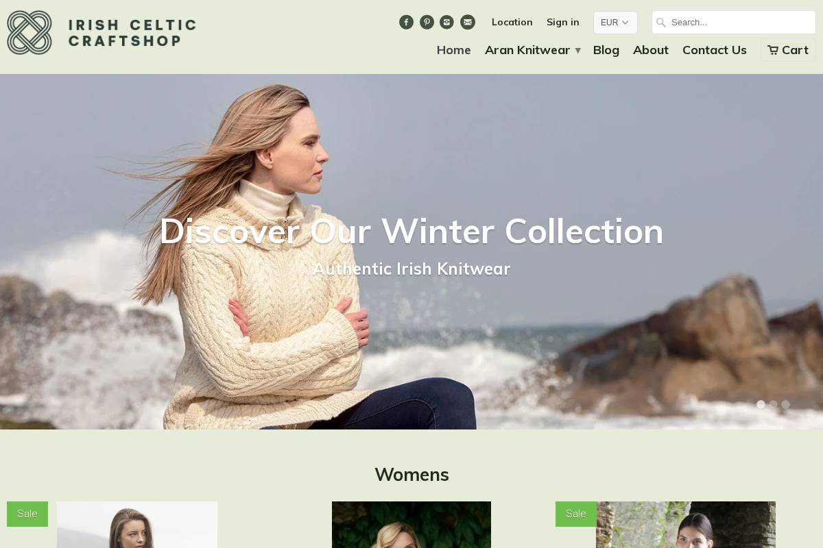 irishcelticcraftshop.com homepage screenshot
