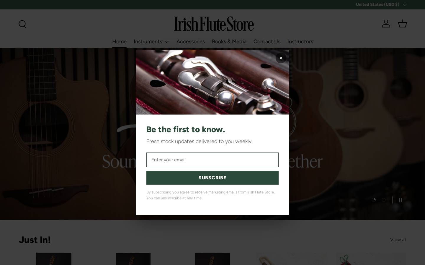 irishflutestore.com homepage screenshot