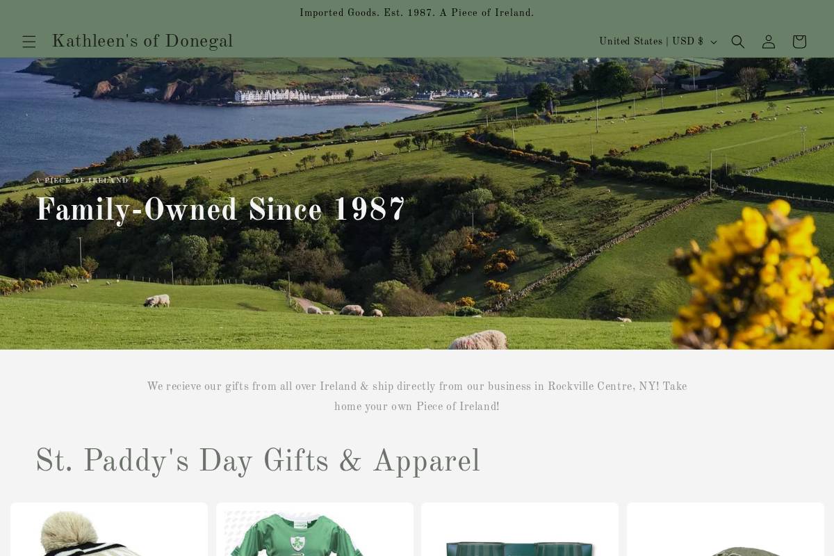 irishgiftsofrvc.com homepage screenshot