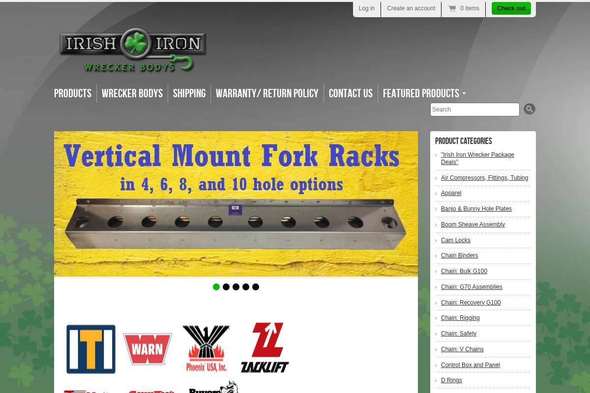 irishironwrecker.com homepage screenshot