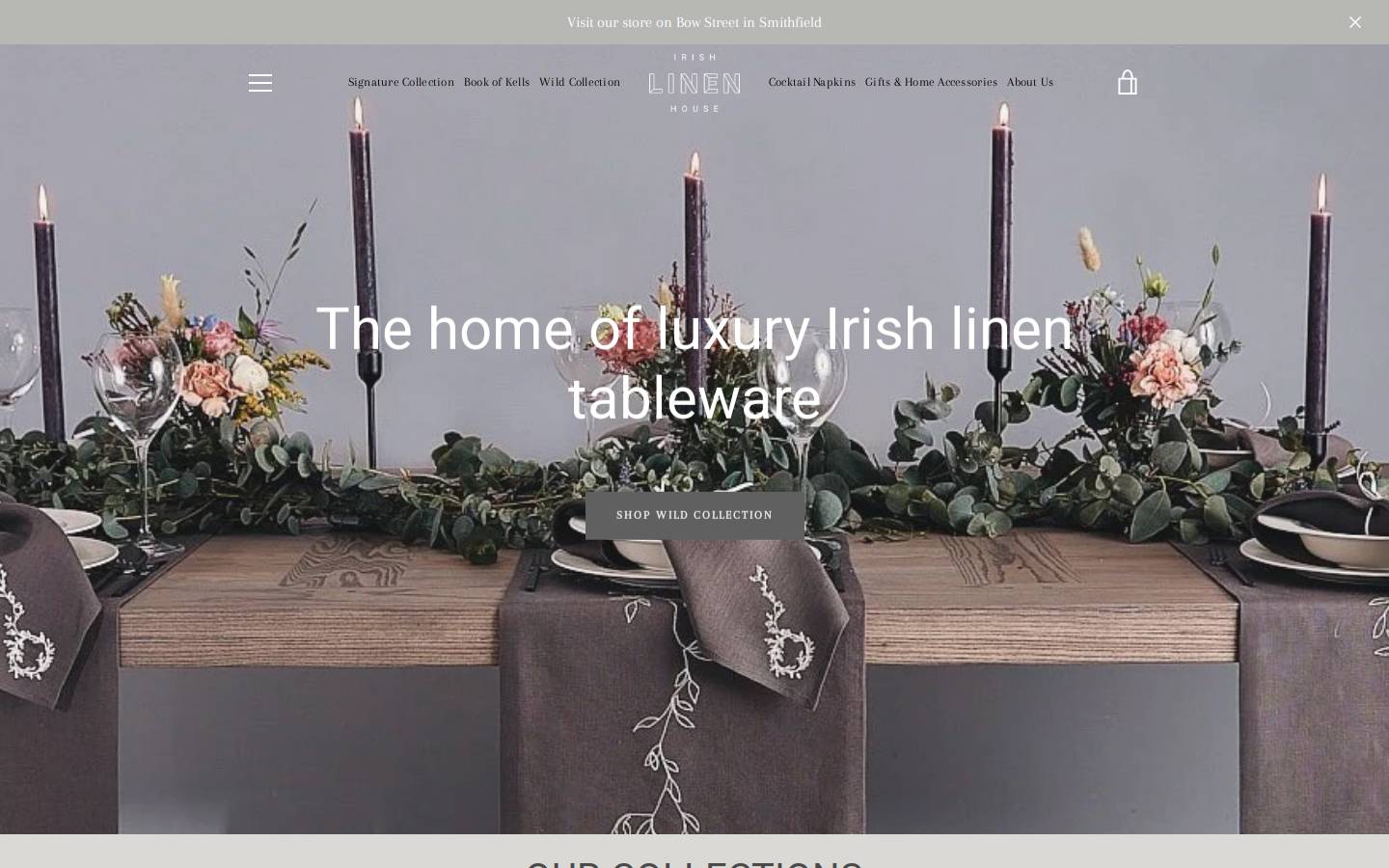irishlinenhouse.com homepage screenshot