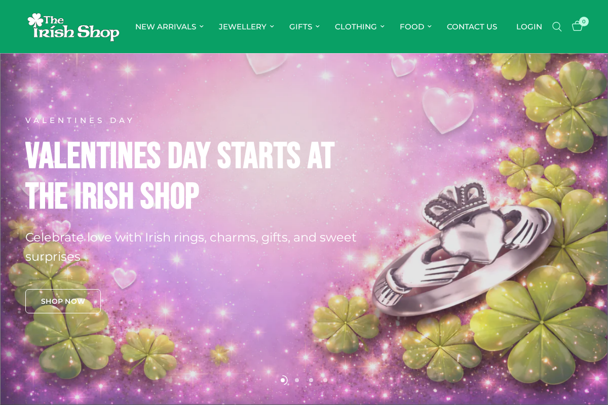 Irishshop homepage screenshot