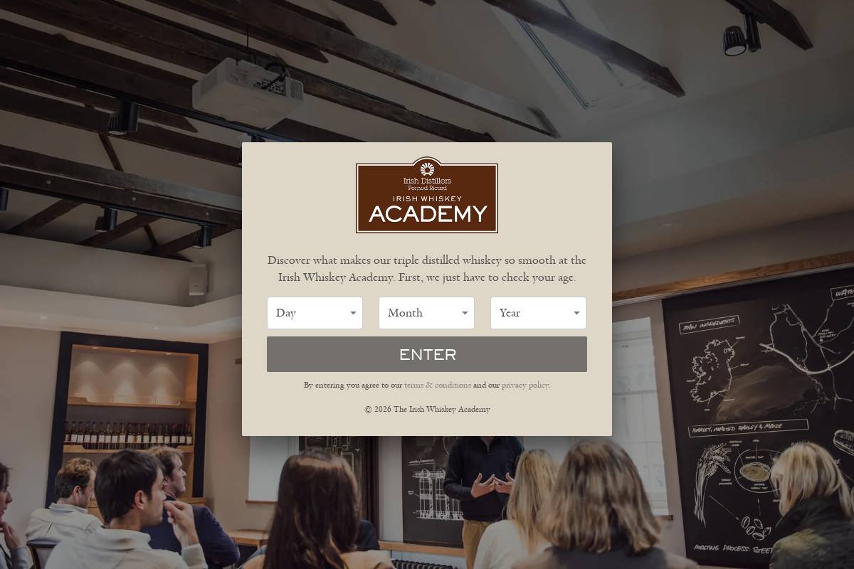 irishwhiskeyacademy.com homepage screenshot