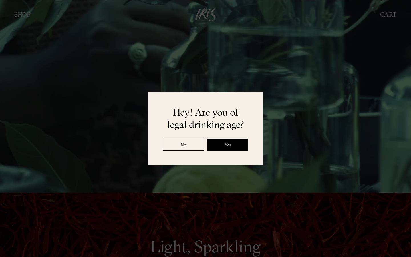 irisspirits.com homepage screenshot