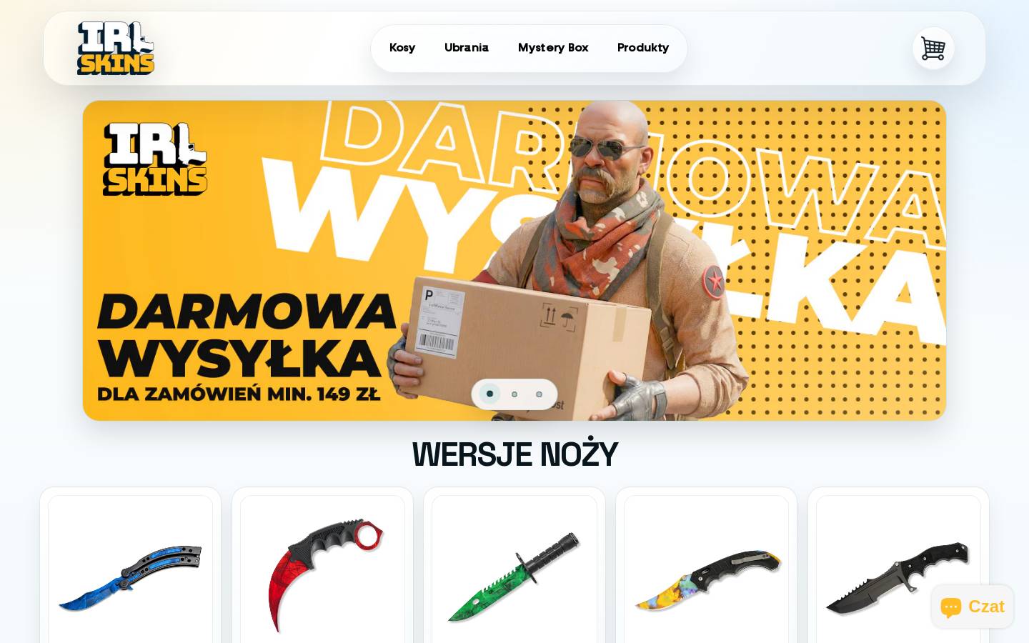 irlskins.com homepage screenshot