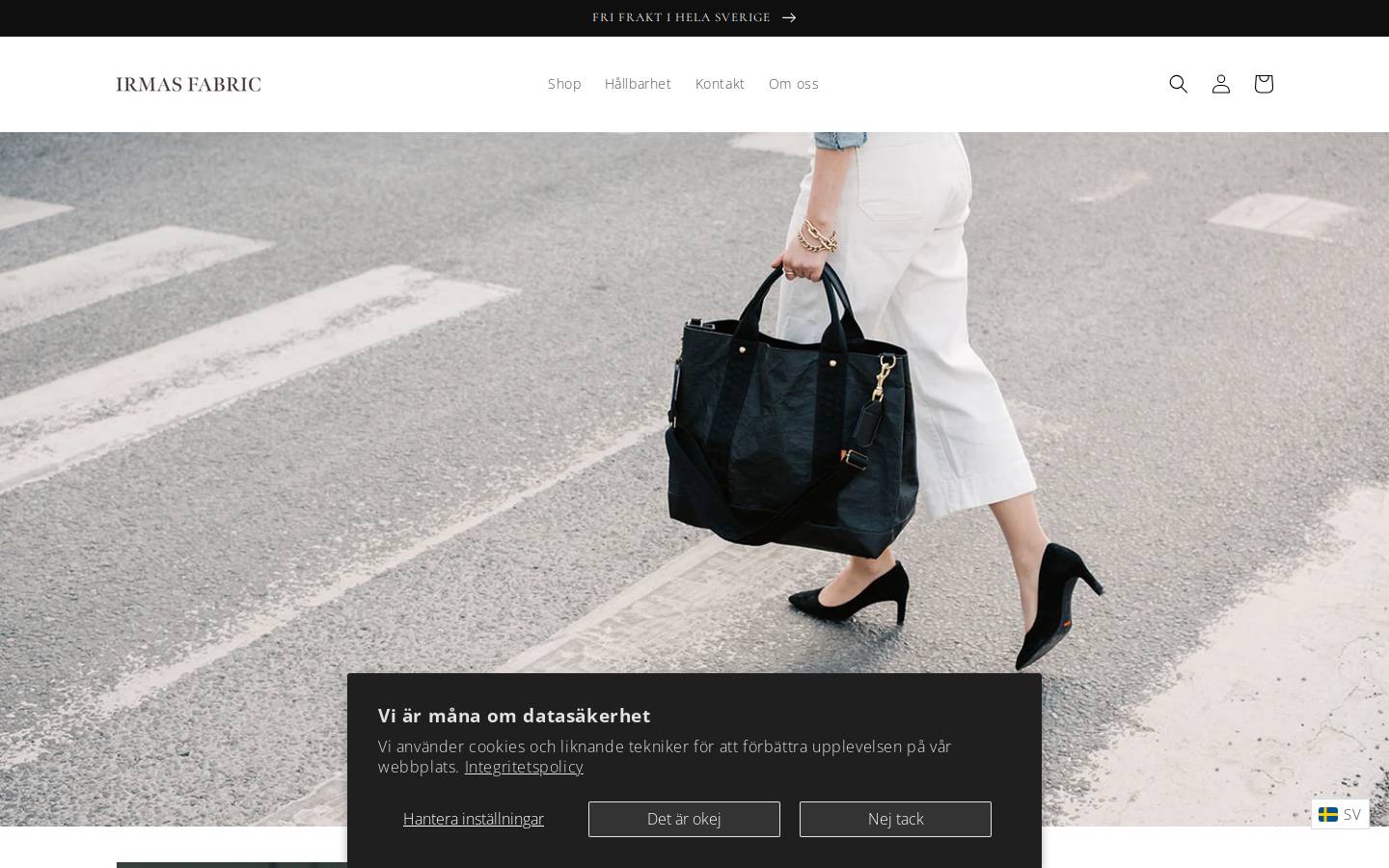 irmasfabric.com homepage screenshot