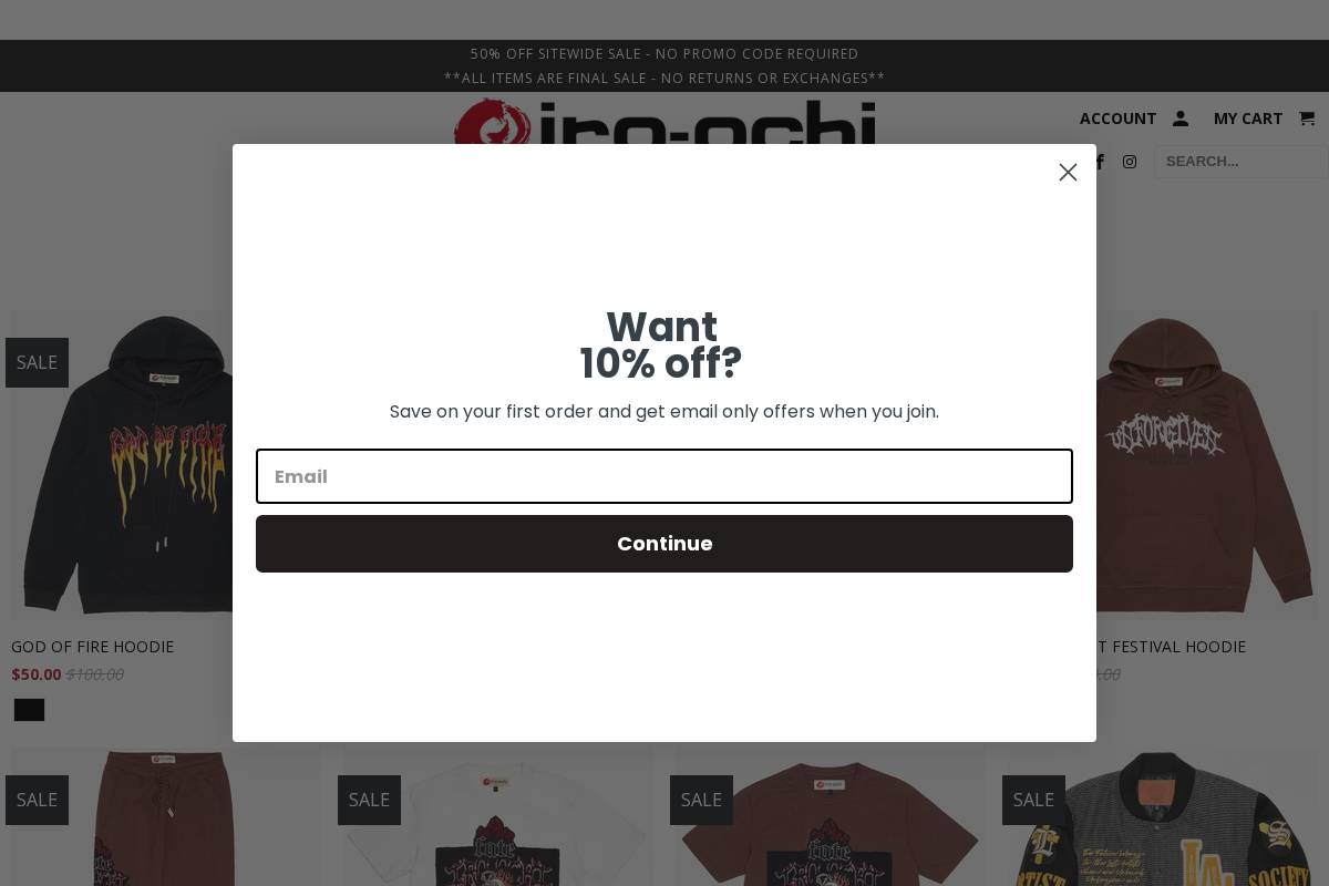 Iro-Ochi homepage screenshot