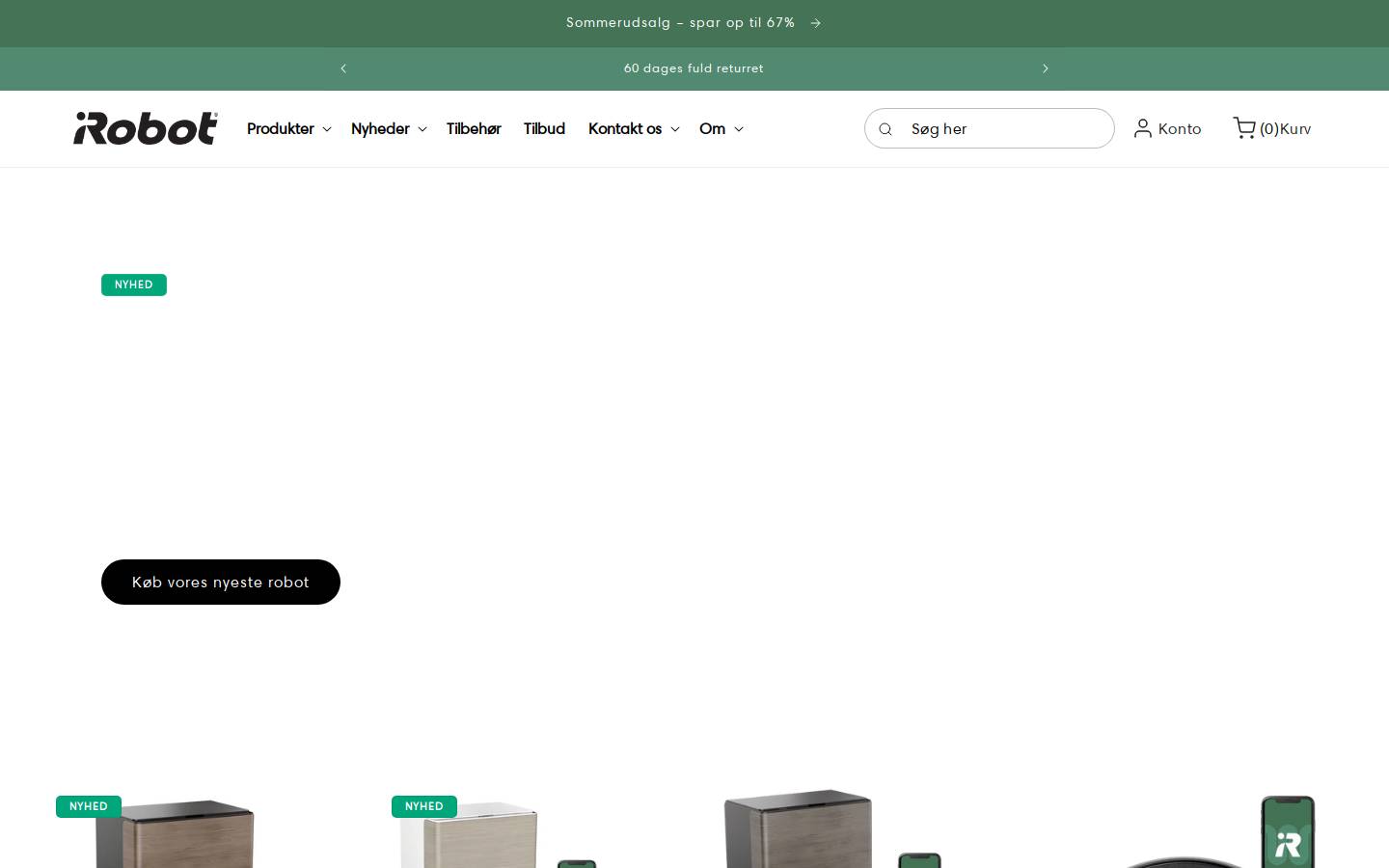 iRobot homepage screenshot