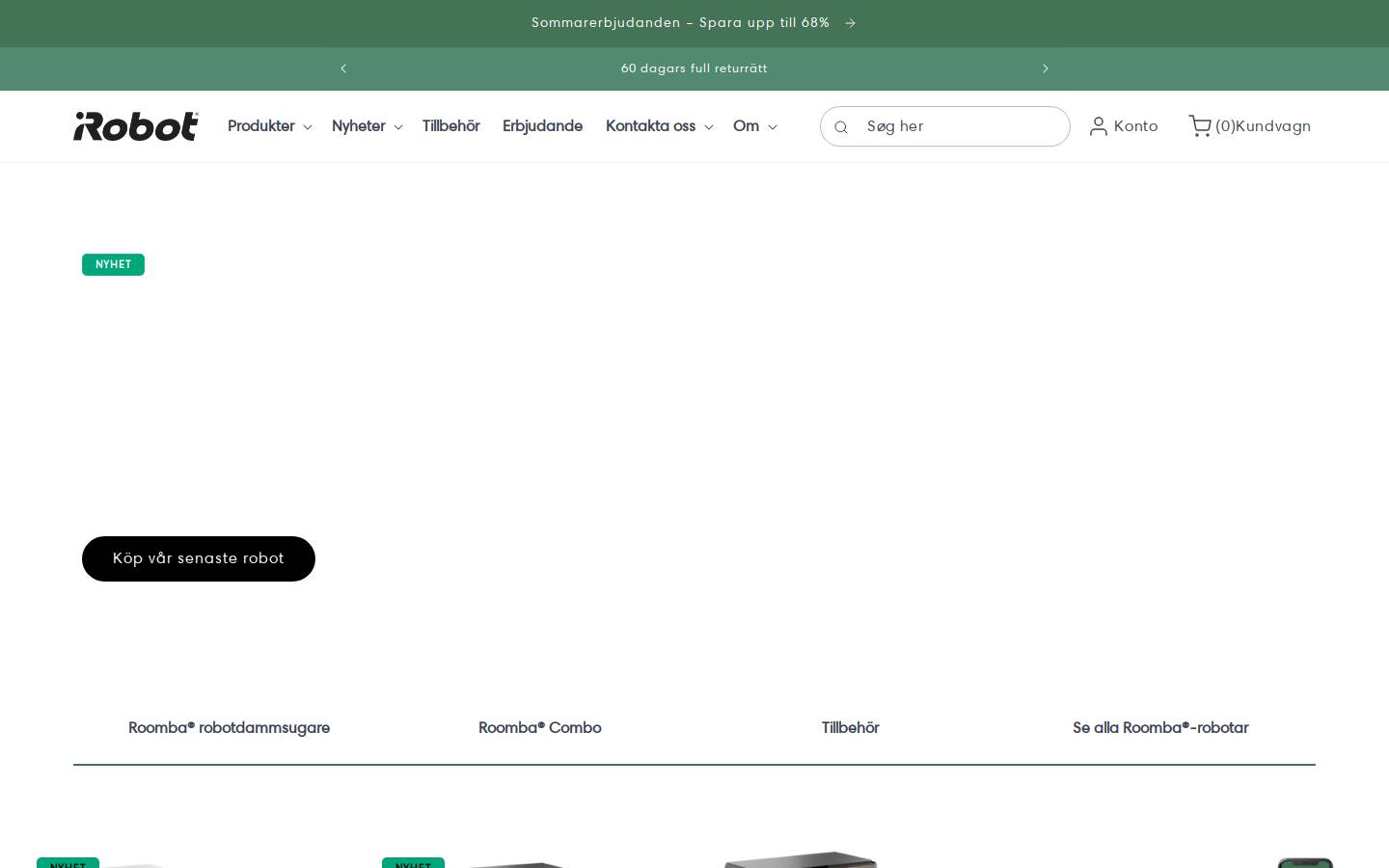 Irobot homepage screenshot