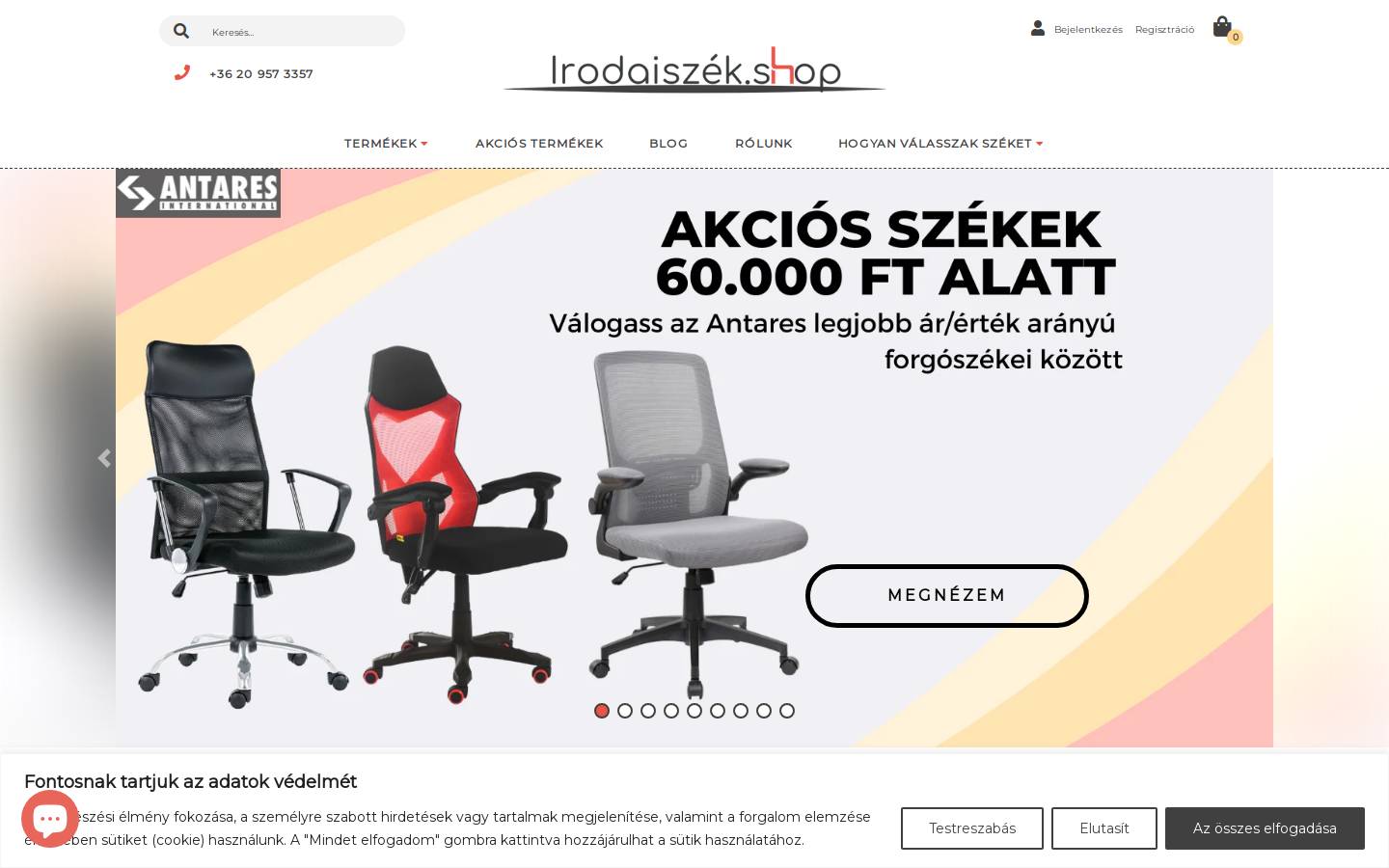 irodaiszek.shop homepage screenshot