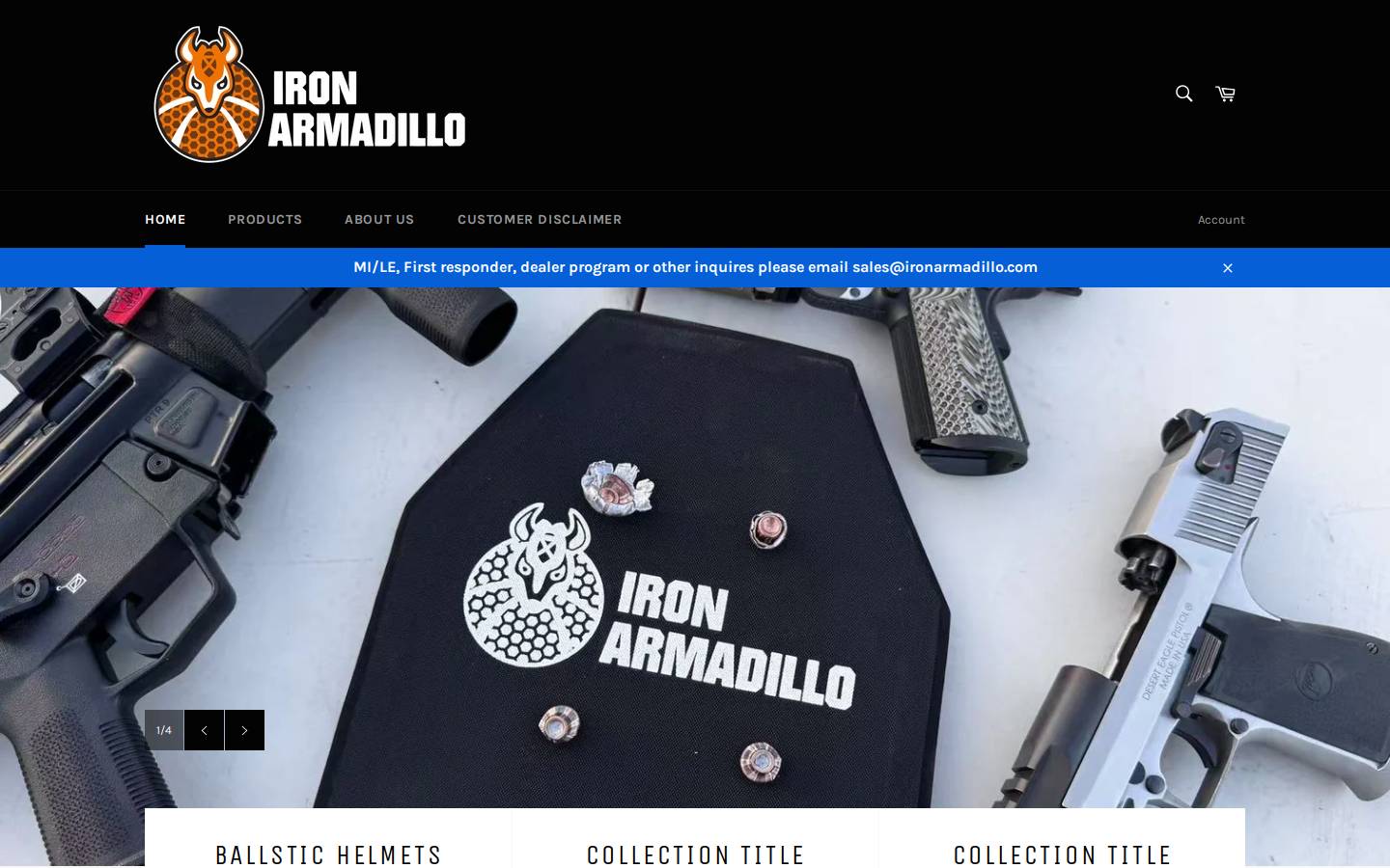 ironarmadillo.com homepage screenshot