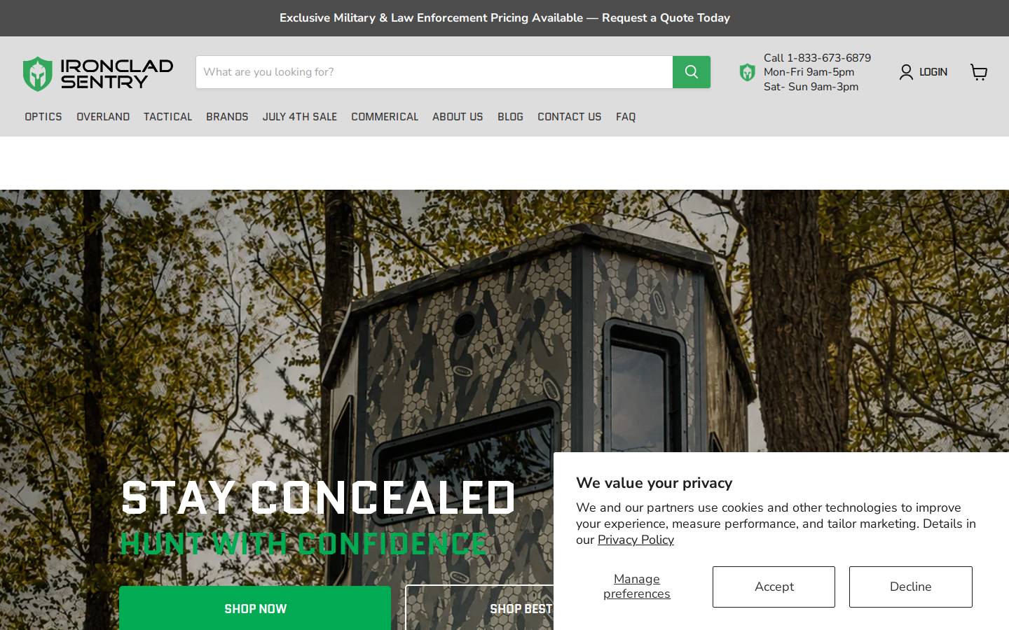 Ironcladsentry homepage screenshot