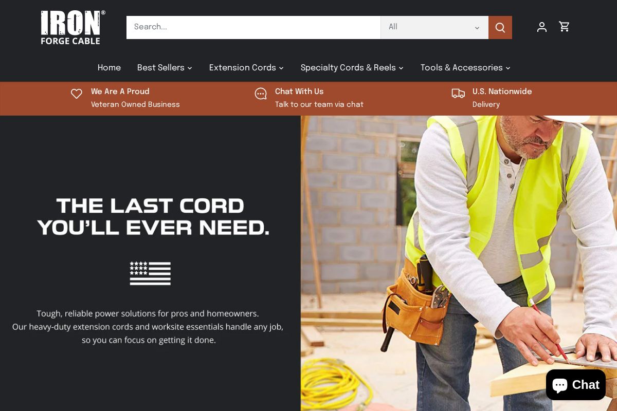 Iron Forge Cable homepage screenshot