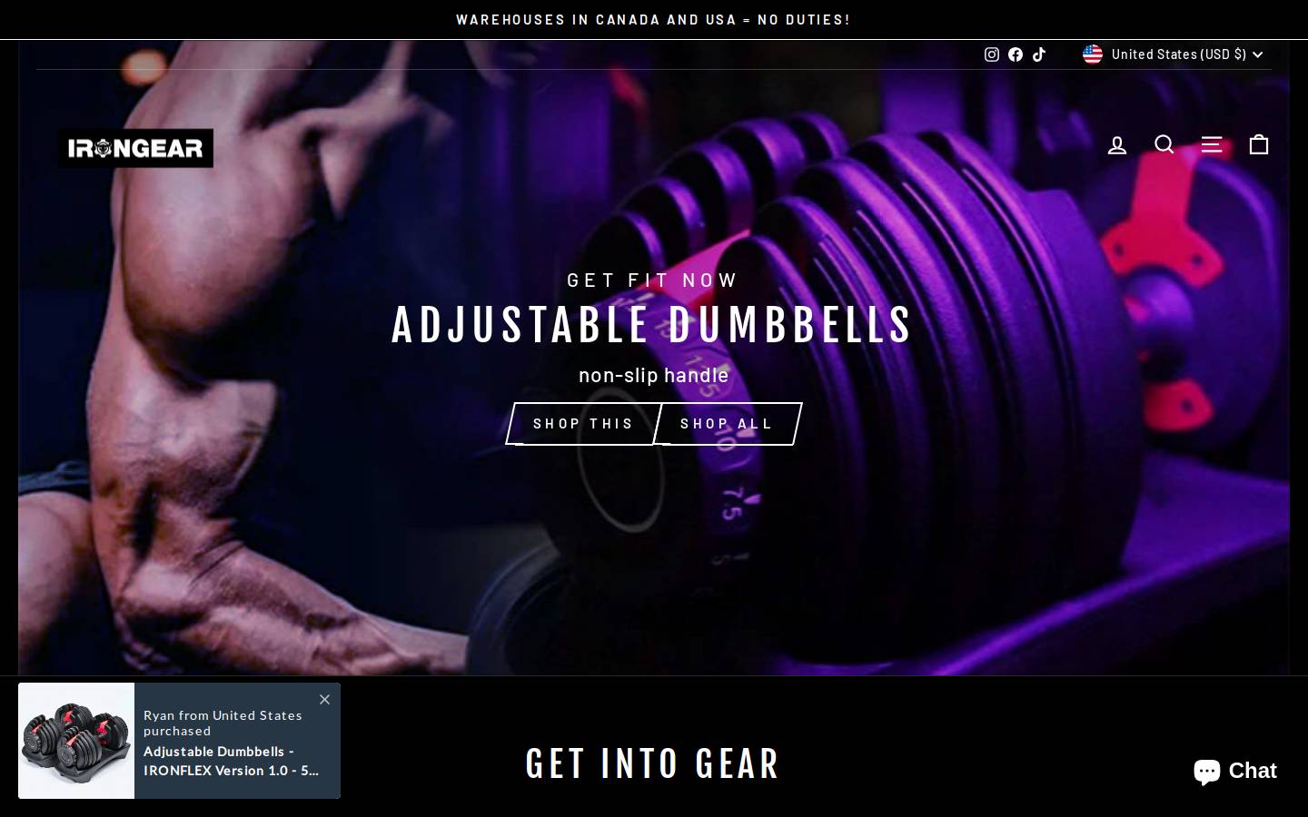irongearusa.com homepage screenshot
