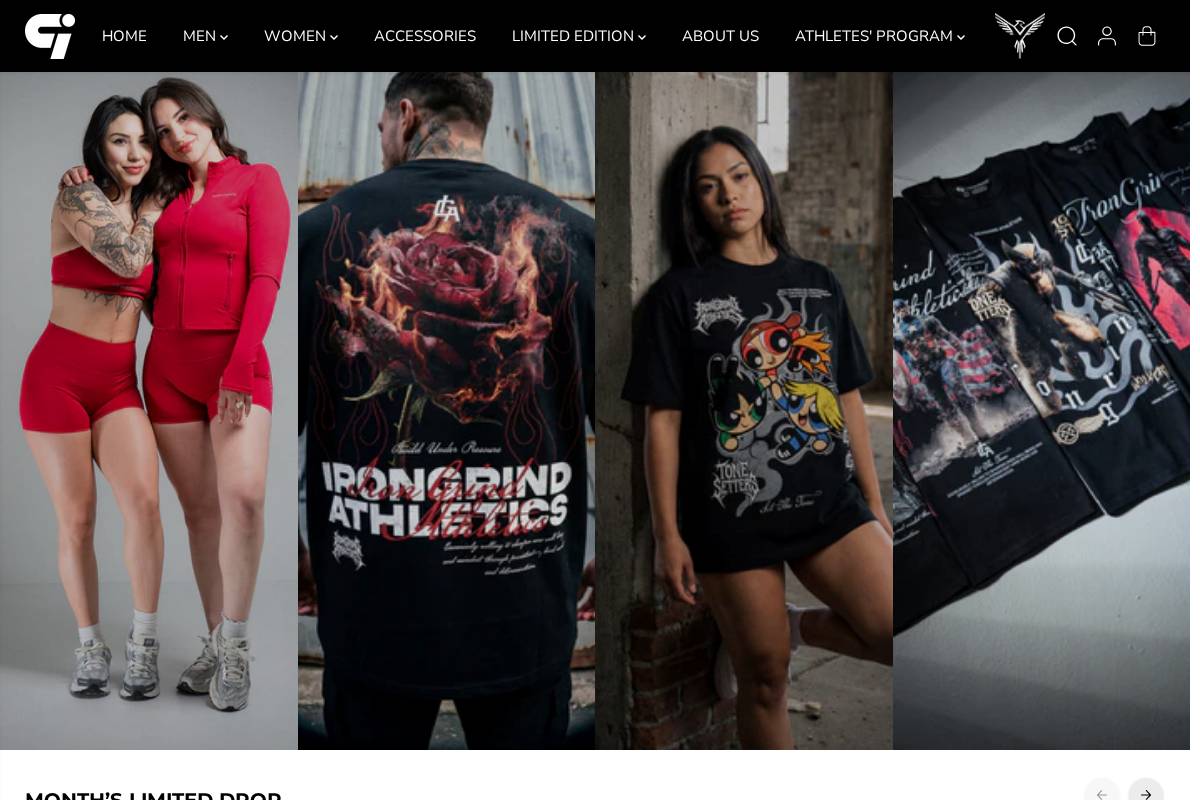 irongrindathletics.com homepage screenshot