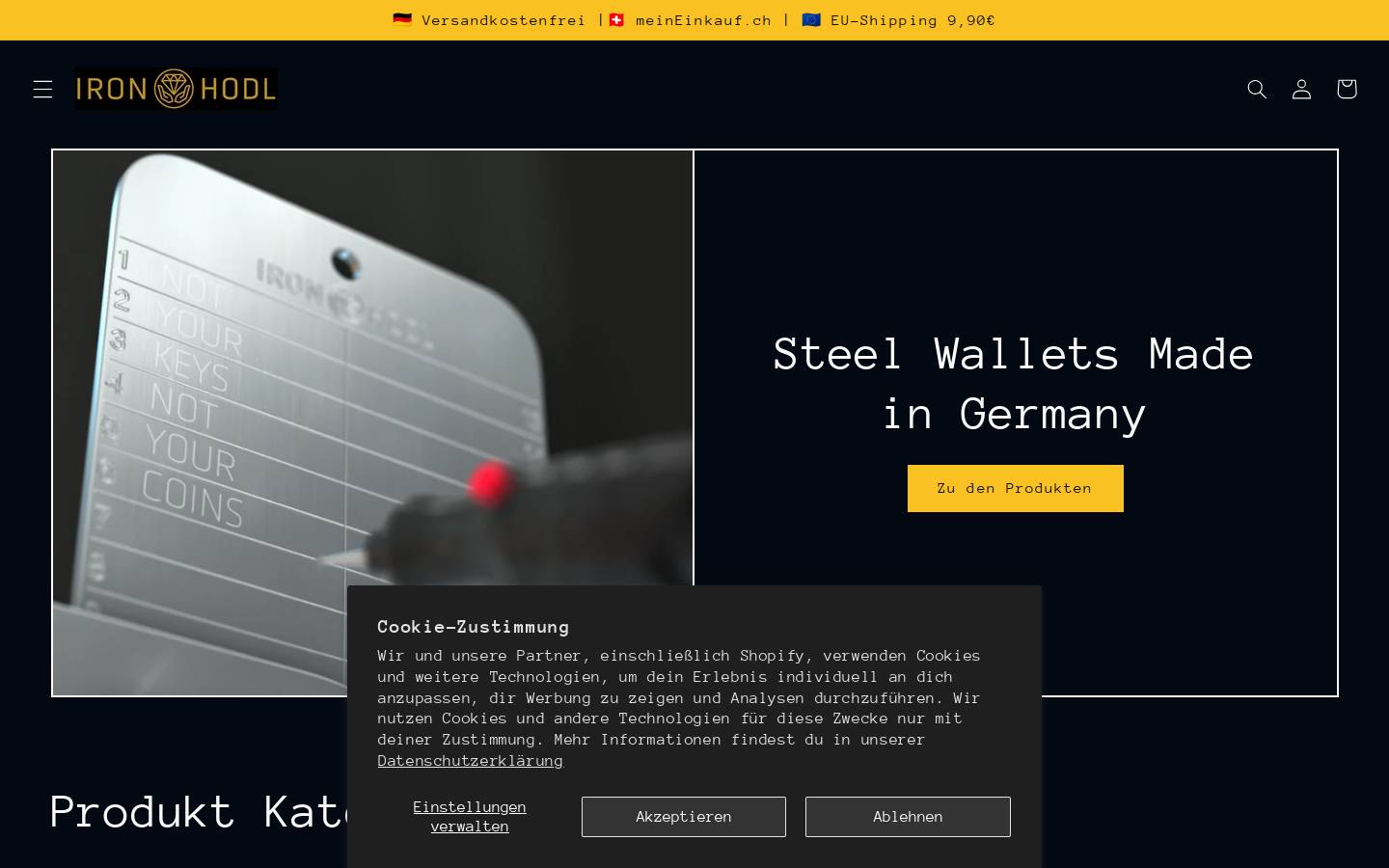 ironhodl.com homepage screenshot