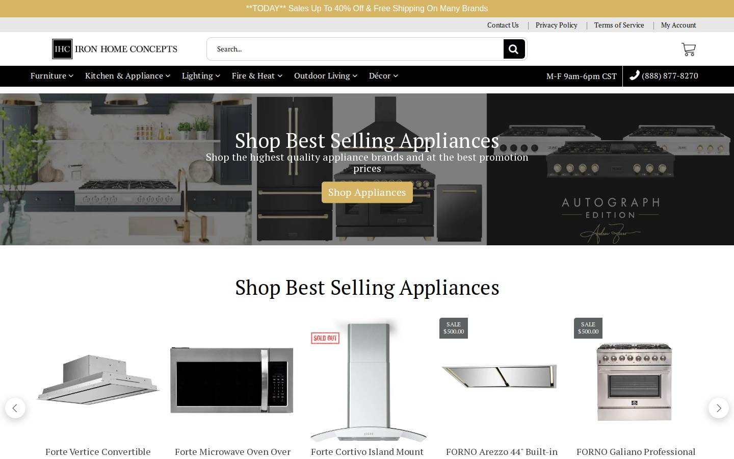 ironhomeconcepts.com homepage screenshot