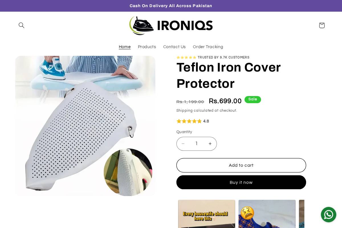 ironiqs.com homepage screenshot