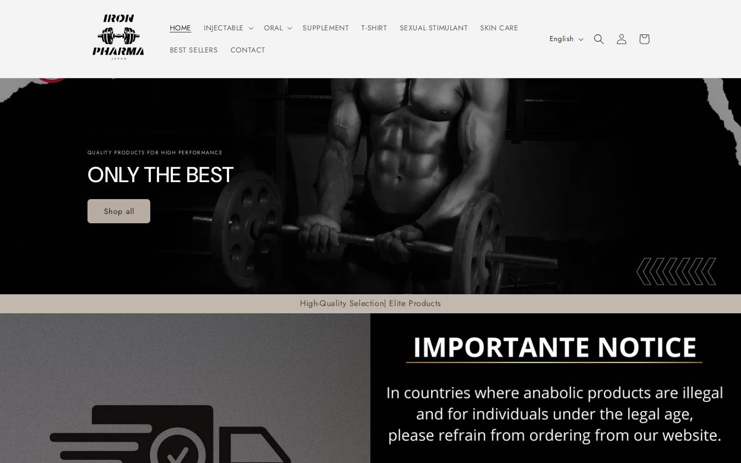 ironnpharma.com homepage screenshot