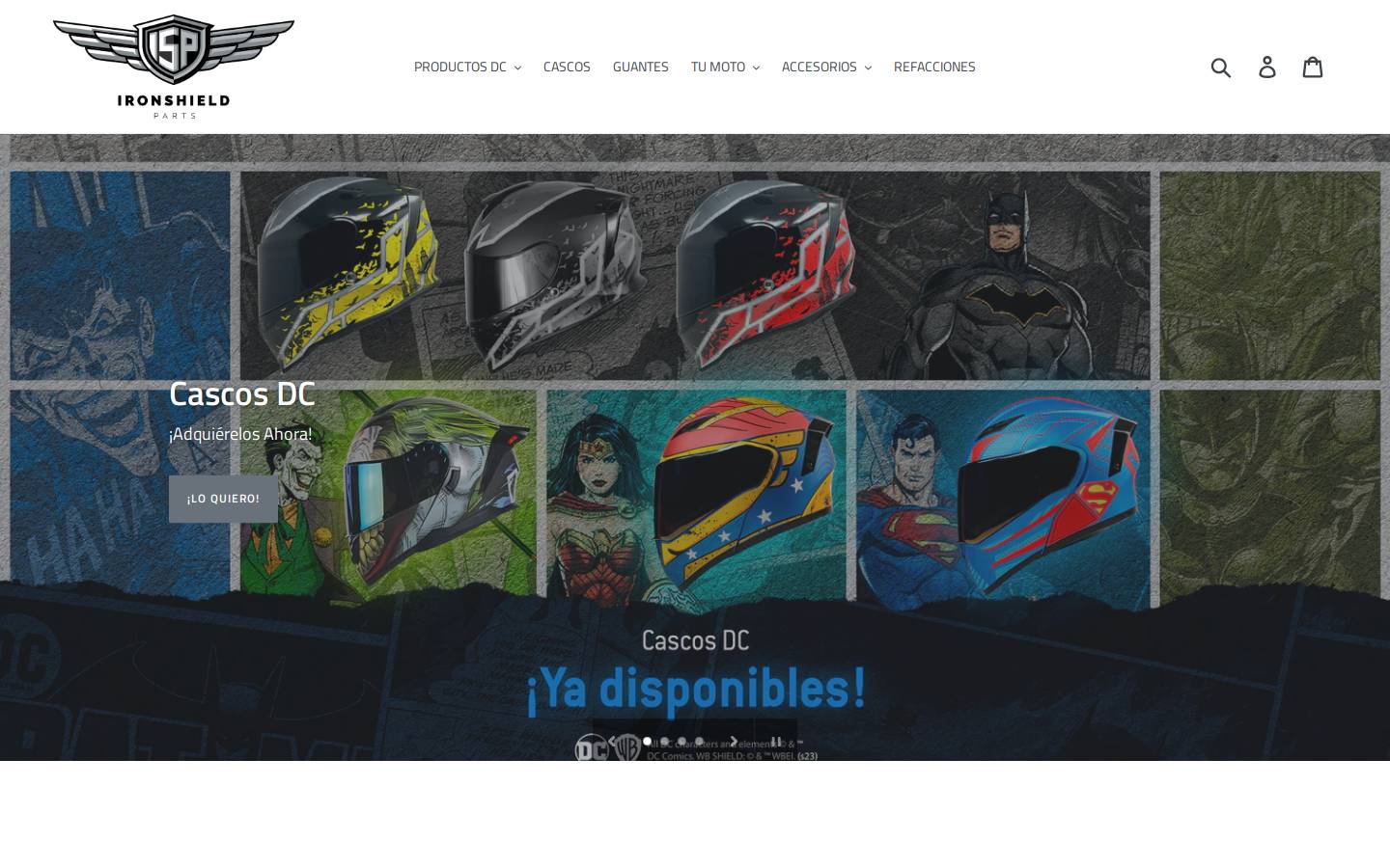 ironshieldparts.com homepage screenshot