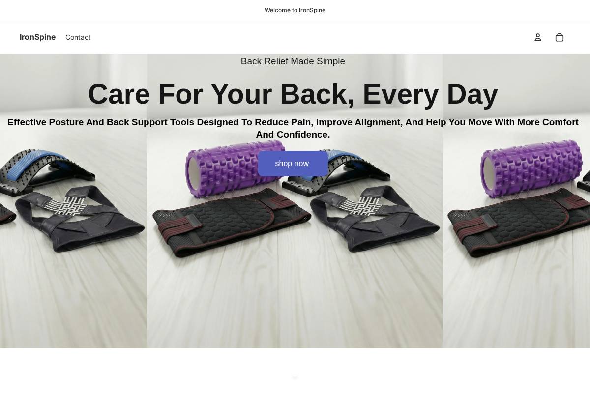 ironspinecare.com homepage screenshot