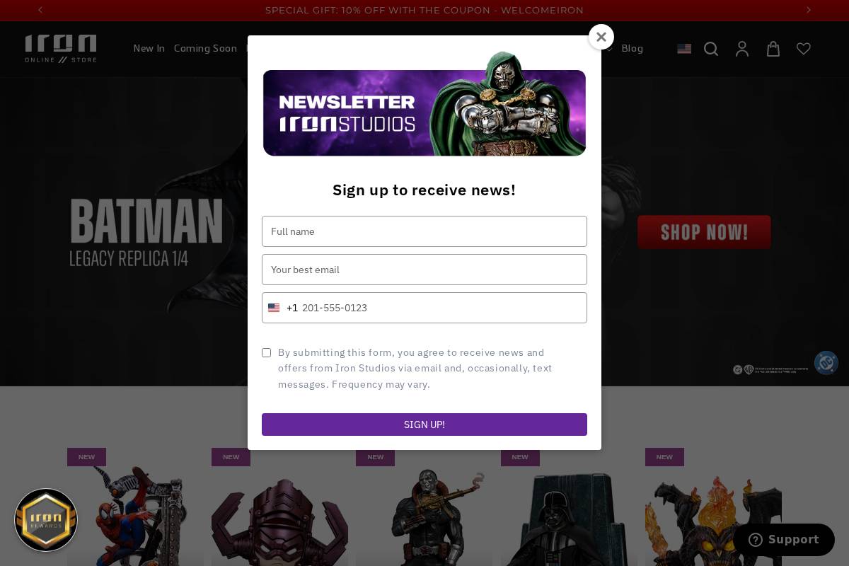 Iron Studios homepage screenshot