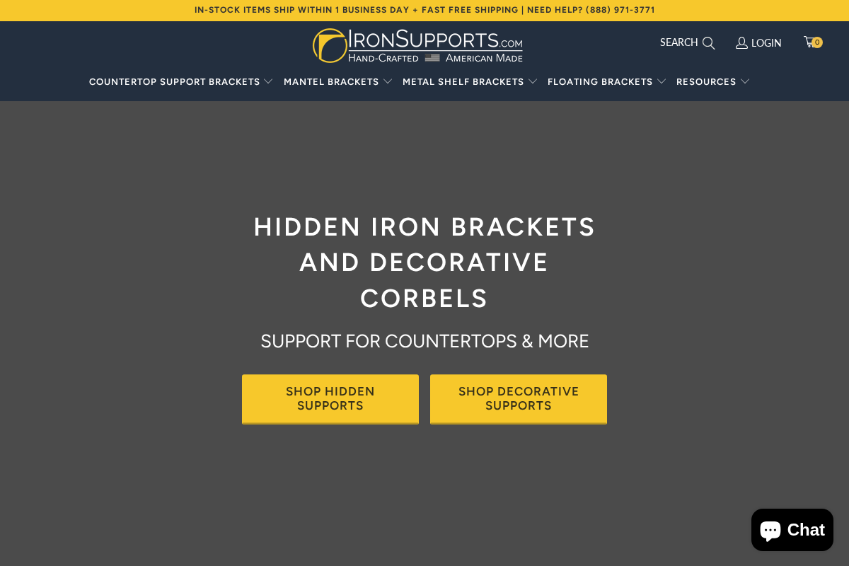 Ironsupports homepage screenshot