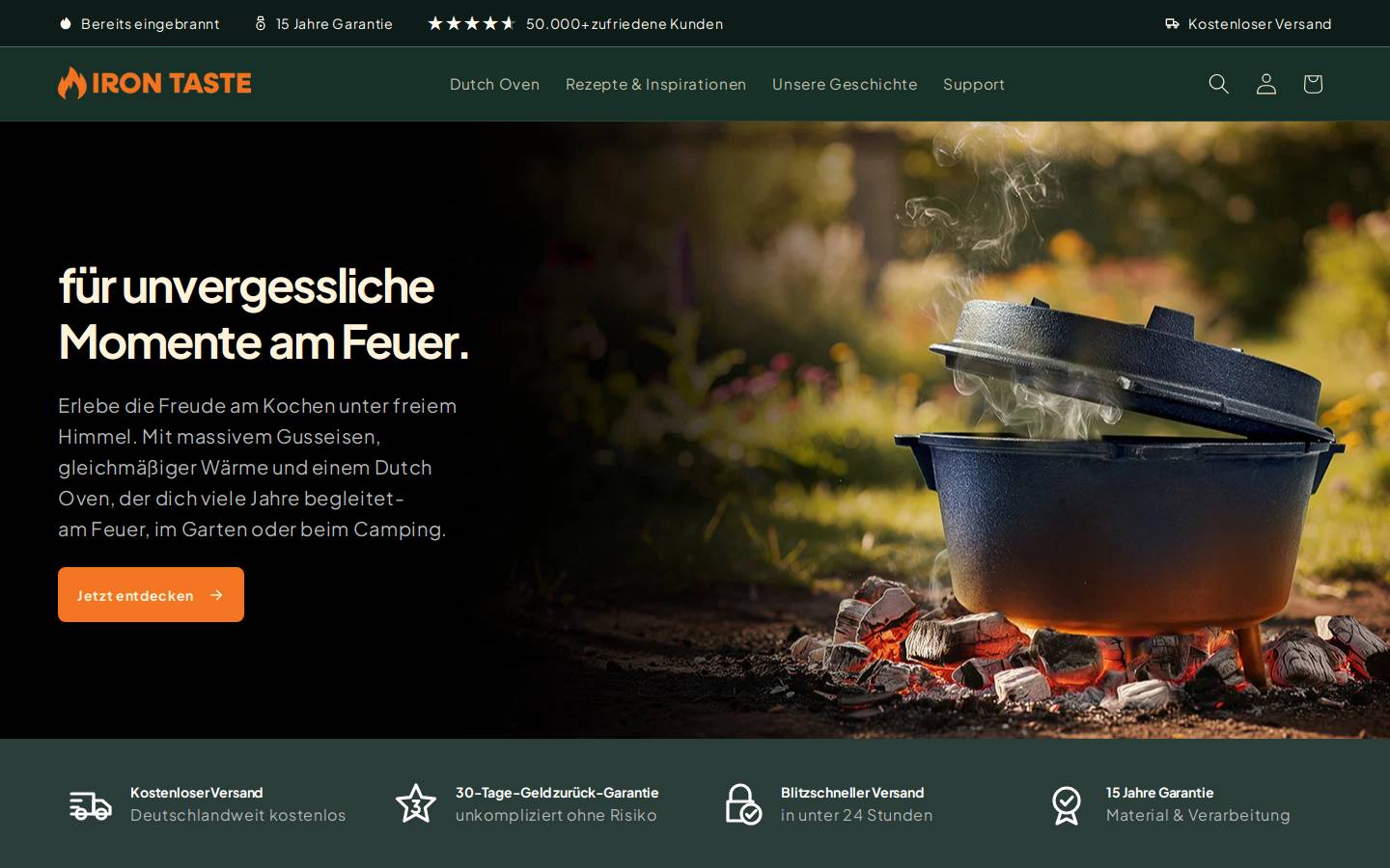 irontaste.ch homepage screenshot