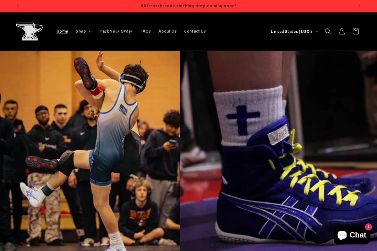 ironthreadswrestling.com homepage screenshot