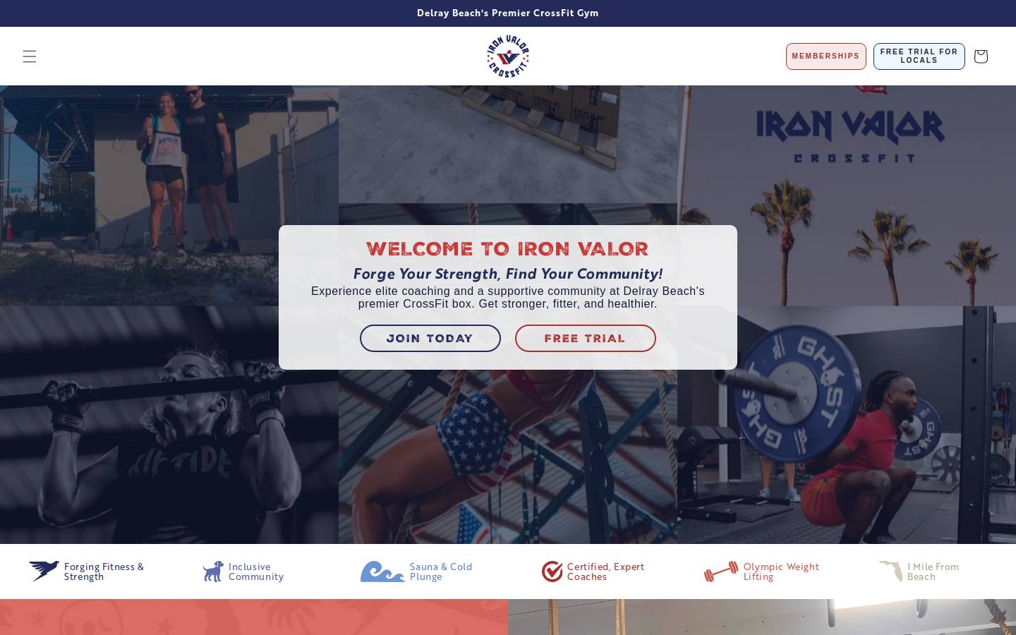 ironvalorcrossfit.com homepage screenshot