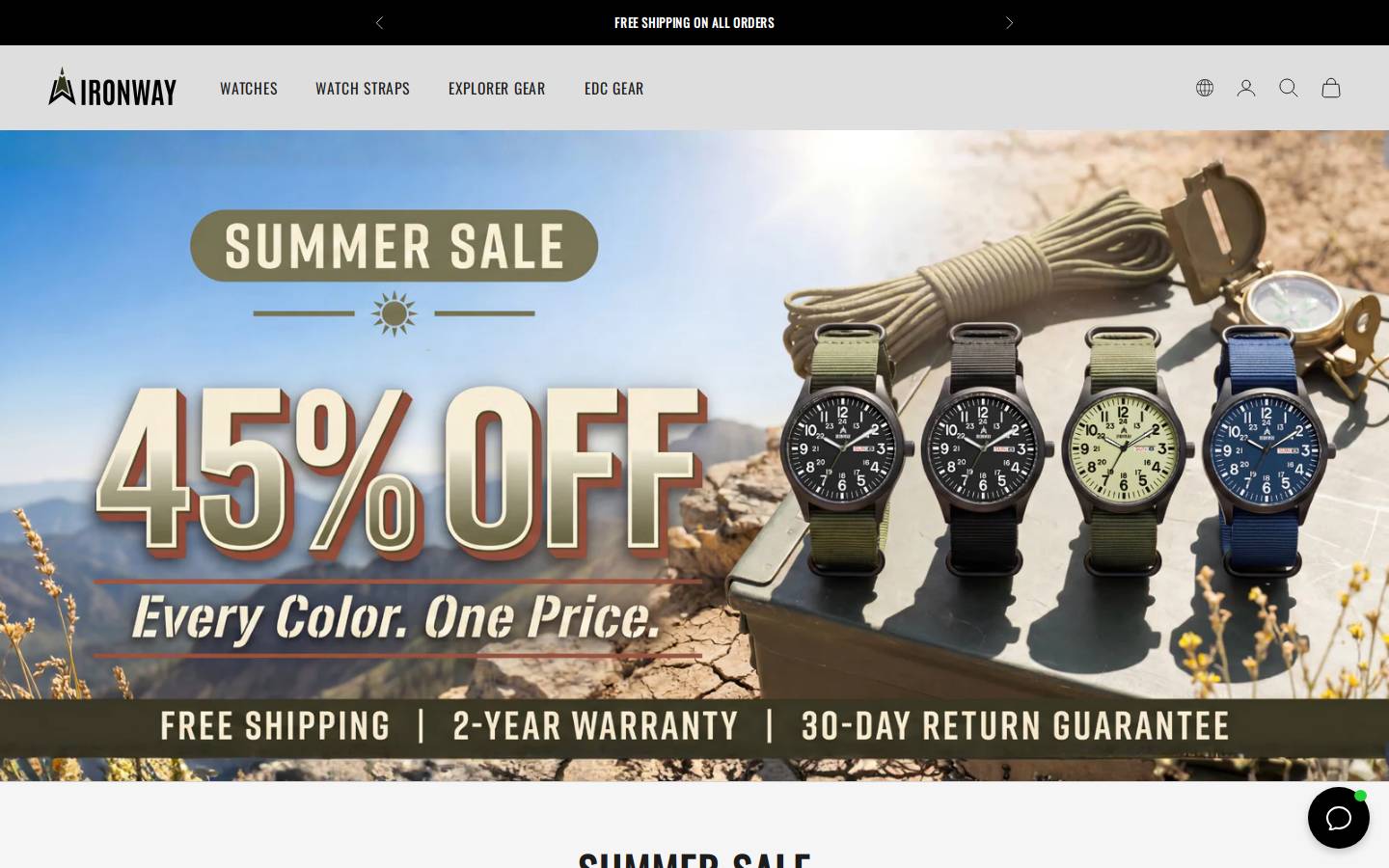 Ironway homepage screenshot