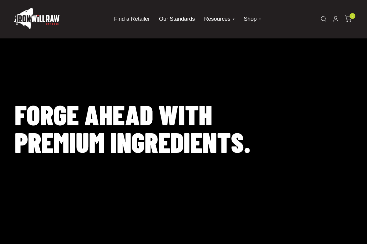 Iron Will Raw Inc. homepage screenshot