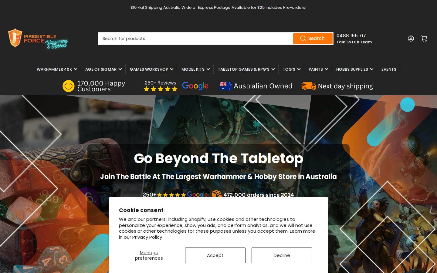 irresistibleforce.com.au homepage screenshot