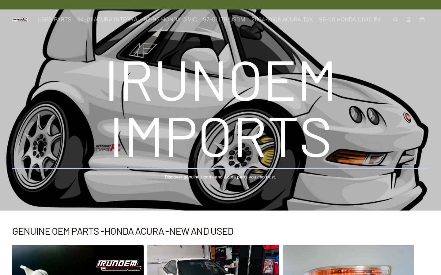 irunoemimports.com homepage screenshot