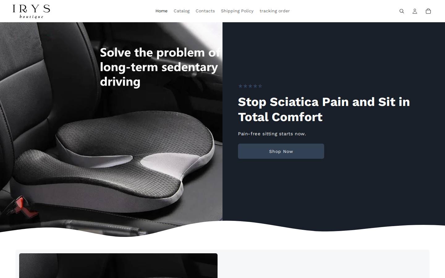 Irysboutique homepage screenshot