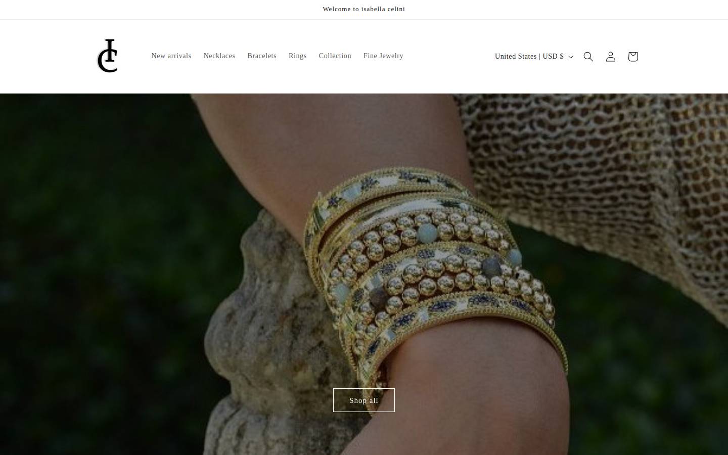 Isabella Celini homepage screenshot