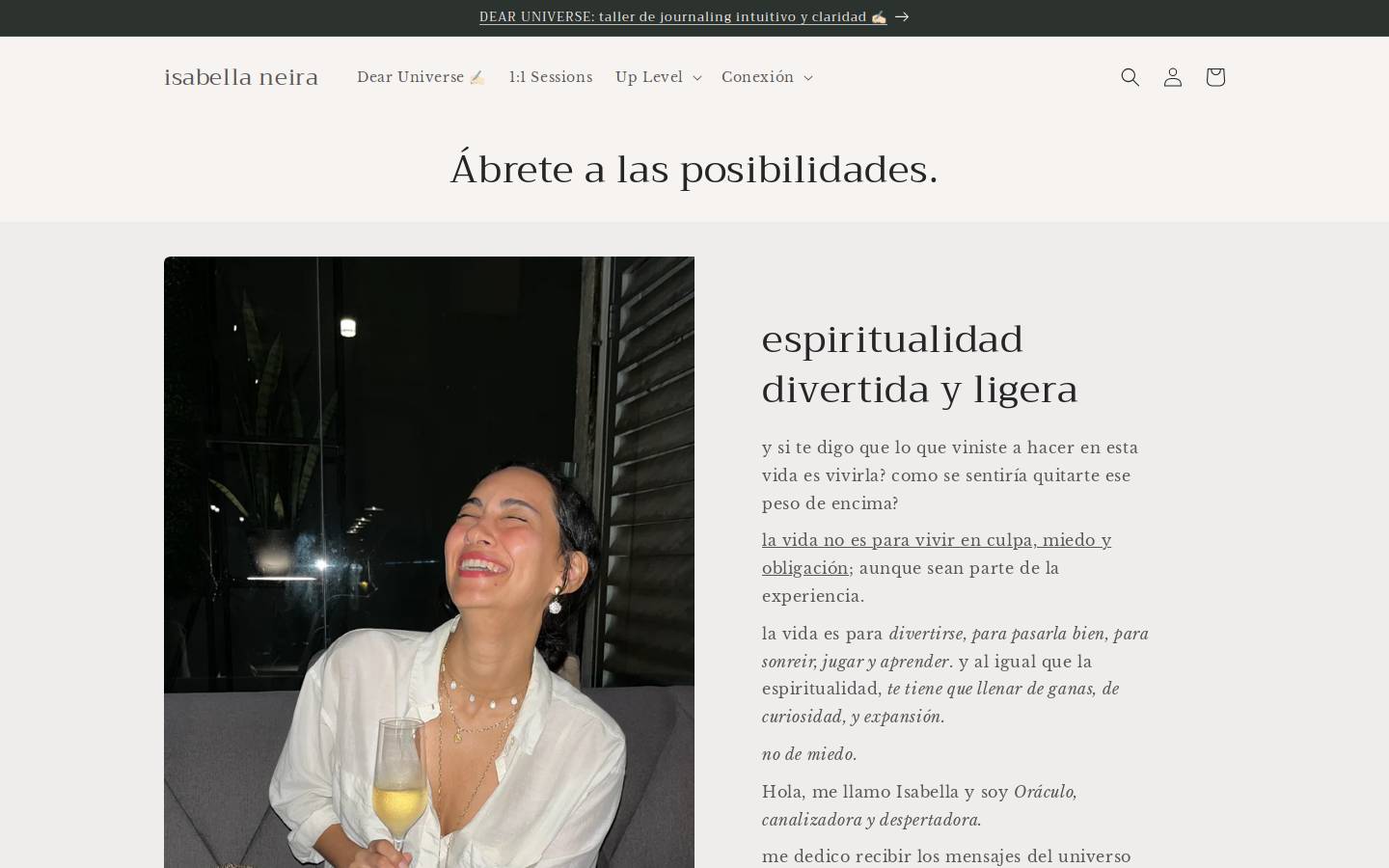 isabellaneira.com homepage screenshot