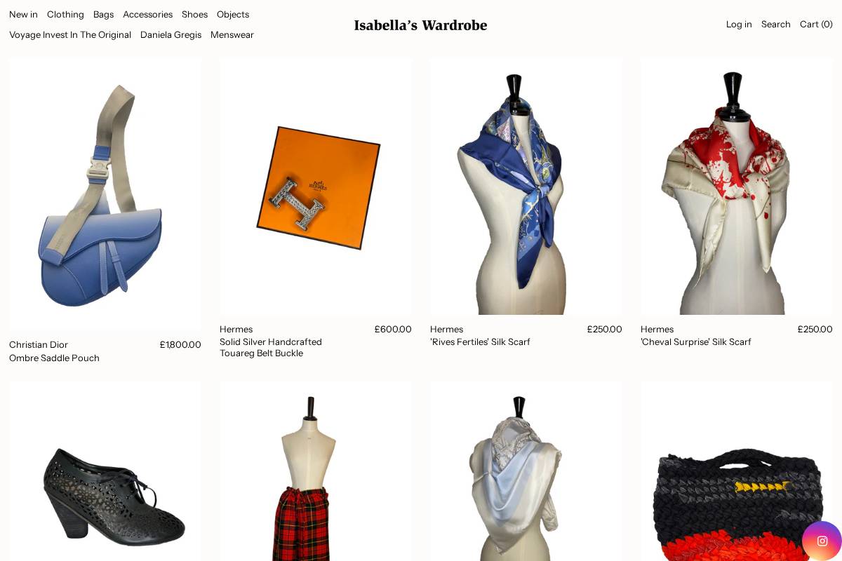 isabellaswardrobe.com homepage screenshot