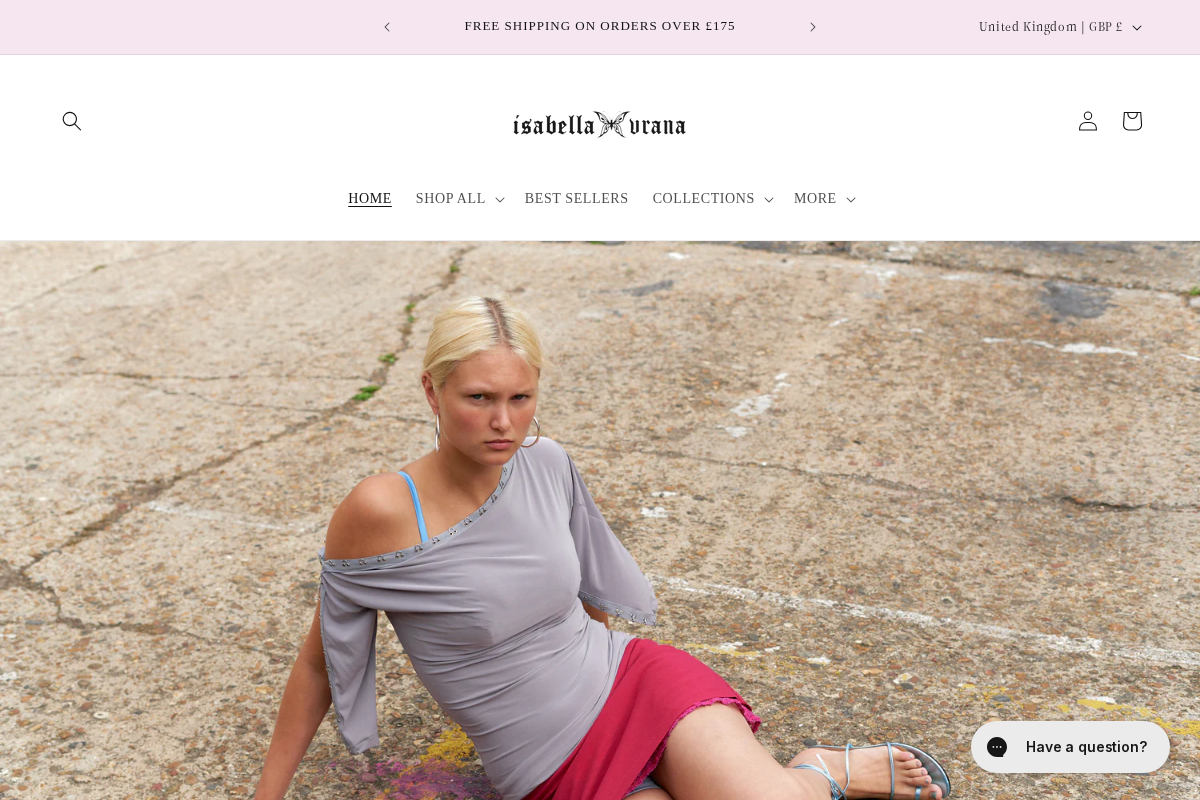 Isabella Vrana homepage screenshot