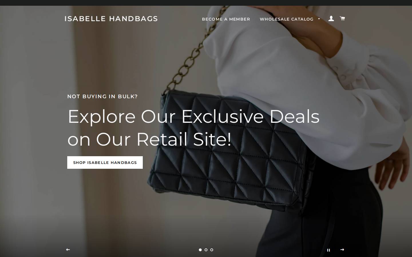 isabellehandbags.com homepage screenshot