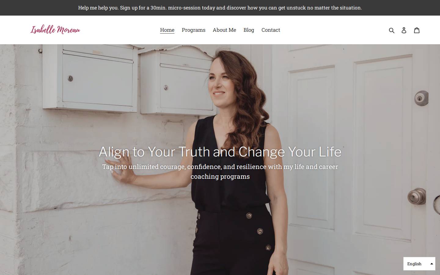 isabellemoreau.ca homepage screenshot