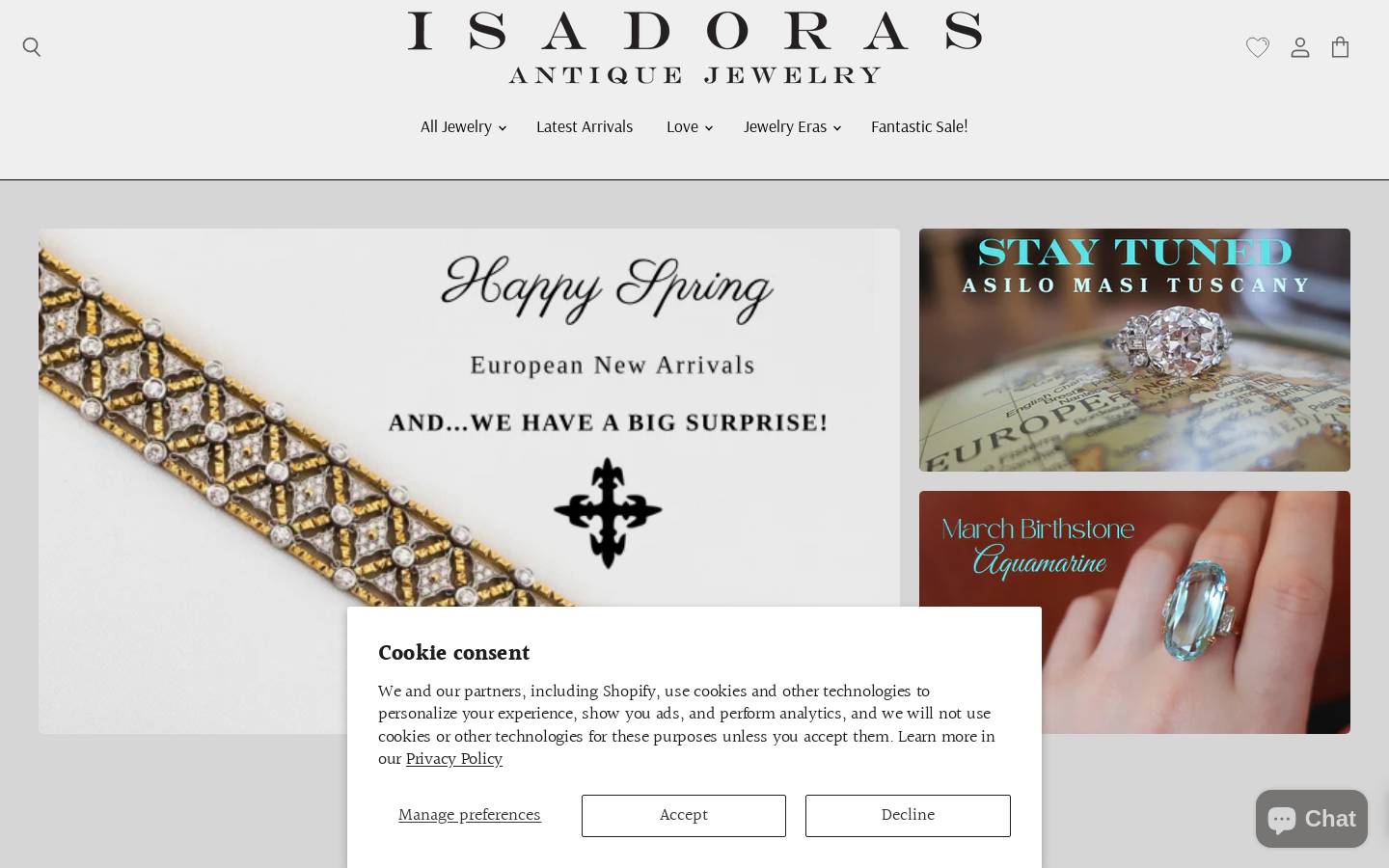 Isadora's homepage screenshot