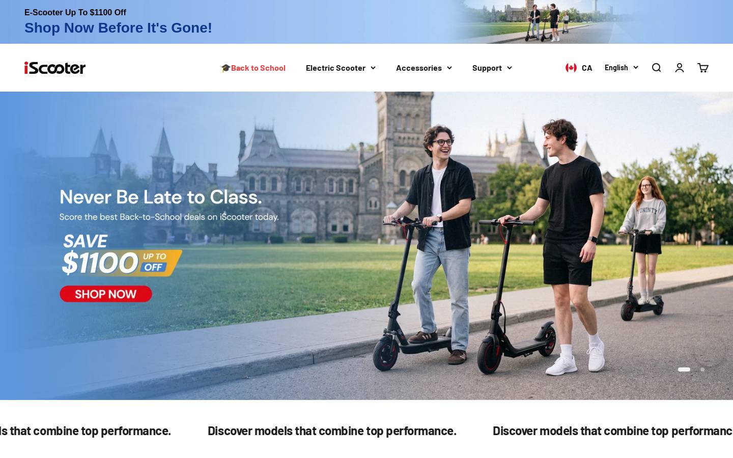 Iscooter homepage screenshot