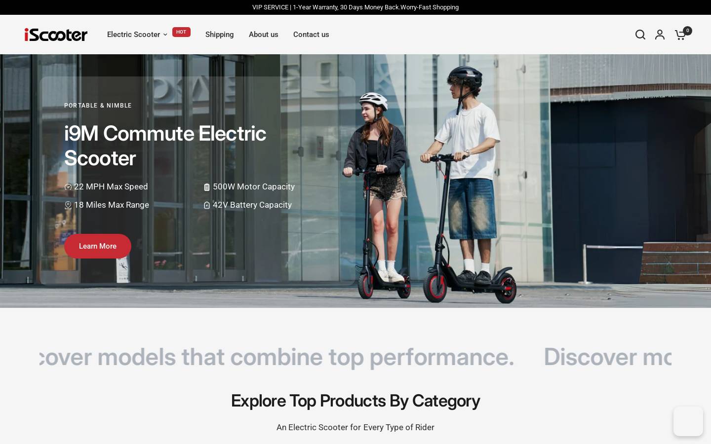 iscooter.com homepage screenshot