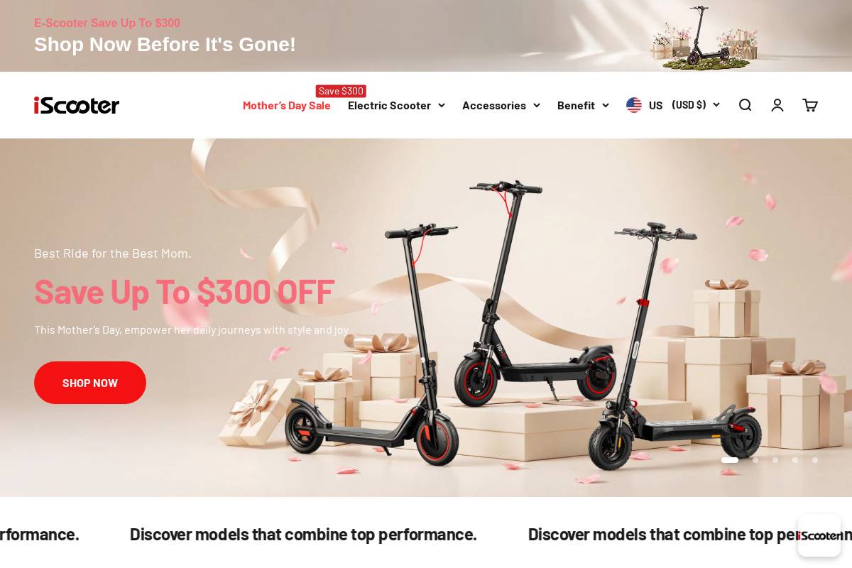 iScooter-USA homepage screenshot