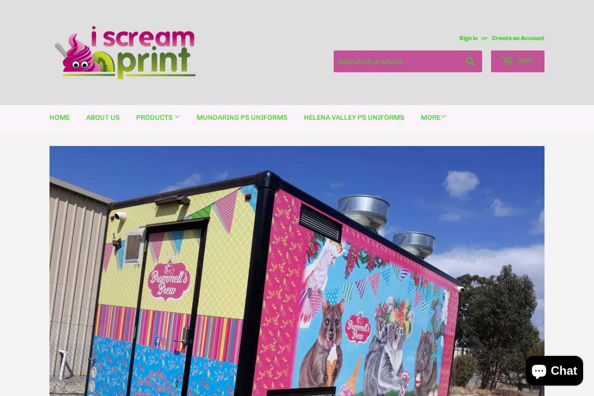 iscreamprint.com.au homepage screenshot
