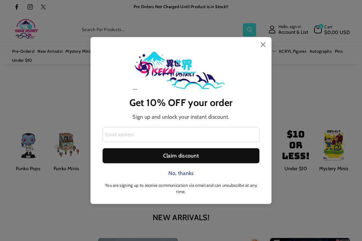 isekaidistrict.com homepage screenshot