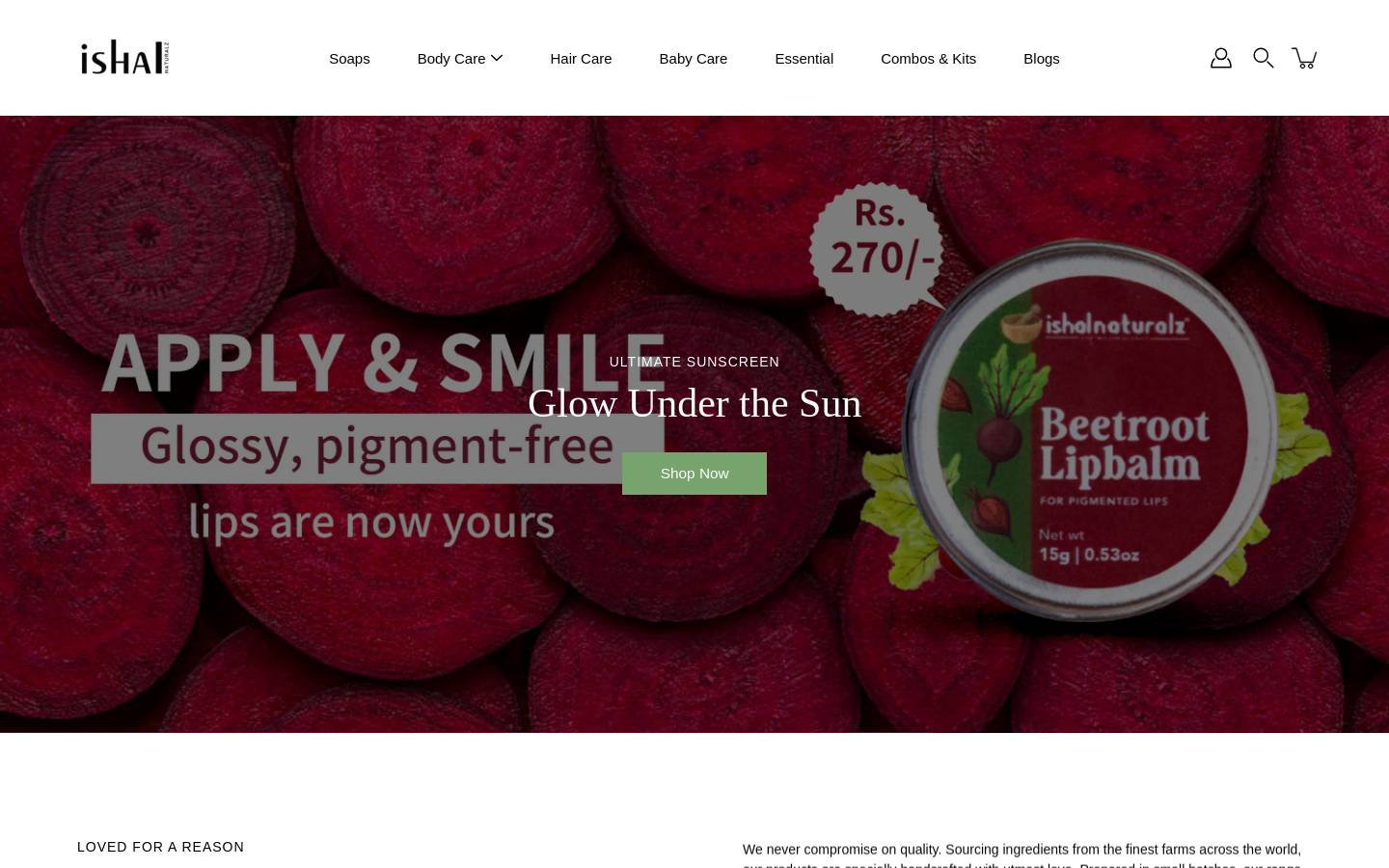 ishalnaturalz.com homepage screenshot