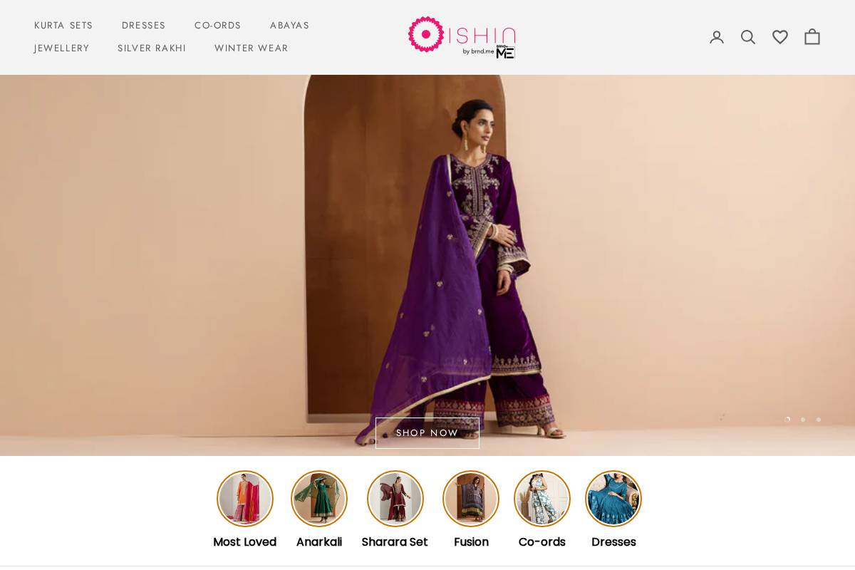 ishinfashions.com homepage screenshot